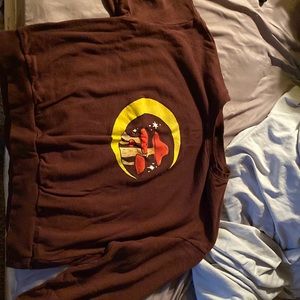 Mushroom sweatshirt, brown, size Large